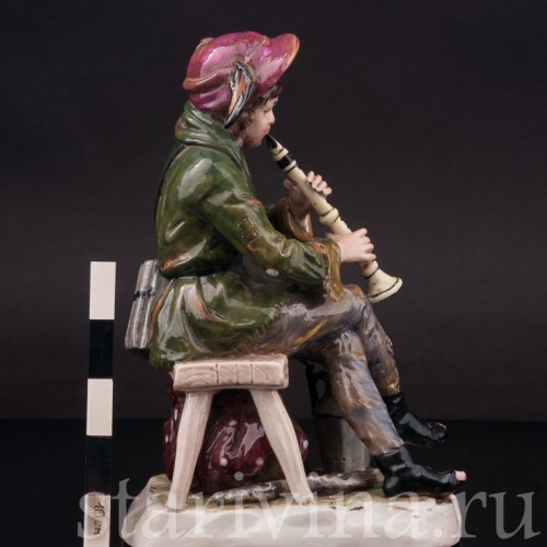 Фарфоровая статуэтка Странствующий музыкант с флейтой, Ernst Bohne Sohne, Германия, нач. 20 в.