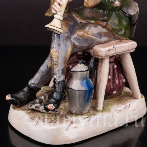 Фарфоровая статуэтка Странствующий музыкант с флейтой, Ernst Bohne Sohne, Германия, нач. 20 в.