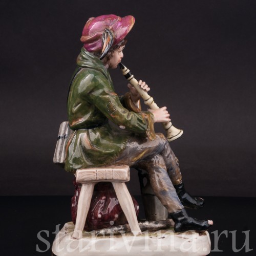 Фарфоровая статуэтка Странствующий музыкант с флейтой, Ernst Bohne Sohne, Германия, нач. 20 в.