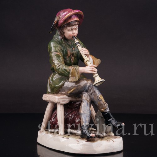Фарфоровая статуэтка Странствующий музыкант с флейтой, Ernst Bohne Sohne, Германия, нач. 20 в.