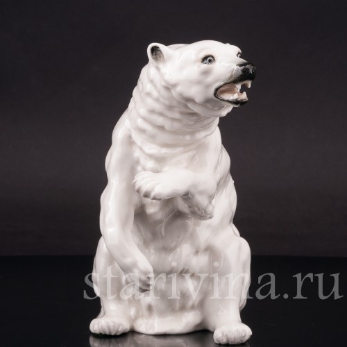 Фарфоровая статуэтка Белый медведь, Sitzendorf, Германия, 1880-1906 гг.
