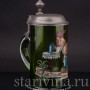 Старинная пивная кружка Любишь гулять, люби и платить, 1/2 л, Германия, 1895 г.