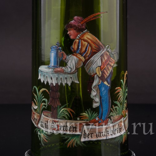 Старинная пивная кружка Любишь гулять, люби и платить, 1/2 л, Германия, 1895 г.