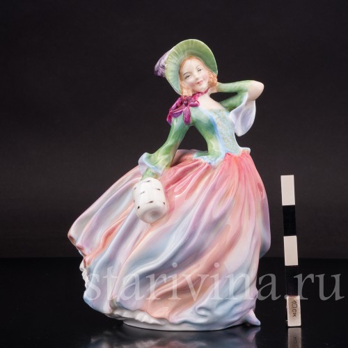 Фигурка девушки из фарфора Весенний ветерок Royal Doulton, Великобритания, 1939-76 гг.
