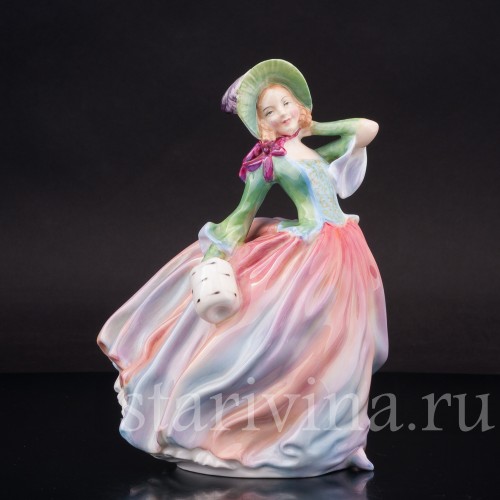 Фигурка девушки из фарфора Весенний ветерок Royal Doulton, Великобритания, 1939-76 гг.