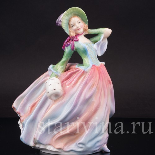 Фигурка девушки из фарфора Весенний ветерок Royal Doulton, Великобритания, 1939-76 гг.