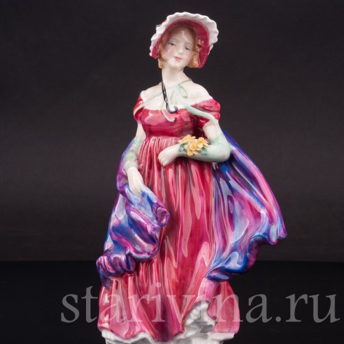 Фарфоровая статуэтка девушки Леди Эйприл, Royal Doulton, Великобритания, 1940-59 гг.