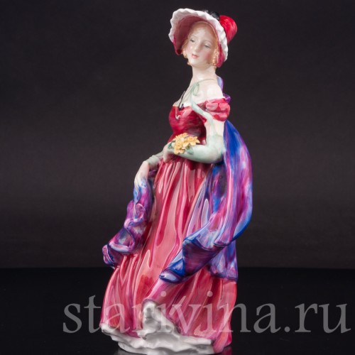 Фарфоровая статуэтка девушки Леди Эйприл, Royal Doulton, Великобритания, 1940-59 гг.