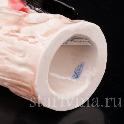 Статуэтка птицы из фарфора Пестрый дятел, Goebel, Германия, 1964-72 гг.