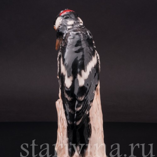 Статуэтка птицы из фарфора Пестрый дятел, Goebel, Германия, 1964-72 гг.