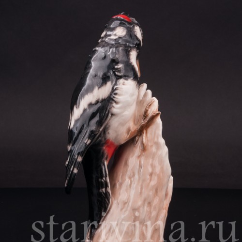 Статуэтка птицы из фарфора Пестрый дятел, Goebel, Германия, 1964-72 гг.