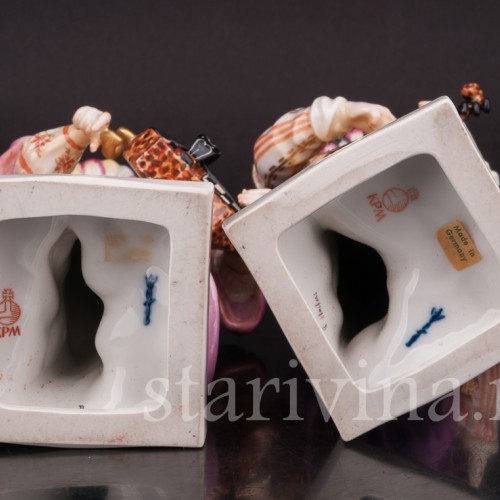 Парные фарфоровые статуэтки Малабары, KPM, Германия, вт. пол. 20 в.