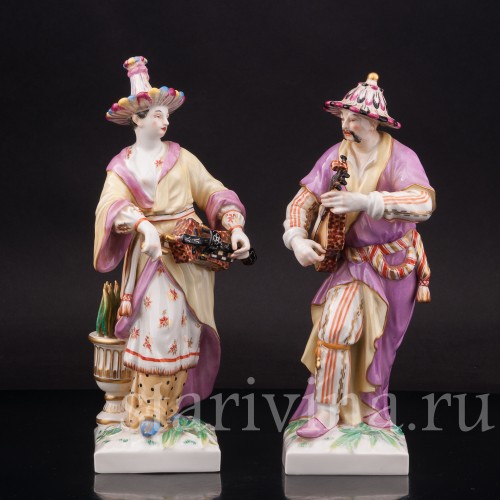 Парные фарфоровые статуэтки Малабары, KPM, Германия, вт. пол. 20 в.