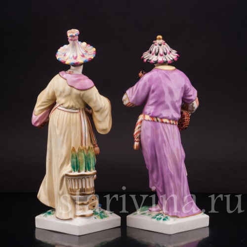 Парные фарфоровые статуэтки Малабары, KPM, Германия, вт. пол. 20 в.