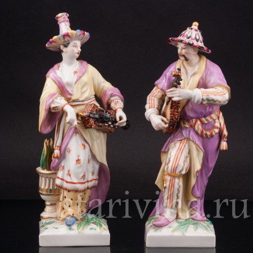 Парные фарфоровые статуэтки Малабары, KPM, Германия, вт. пол. 20 в.
