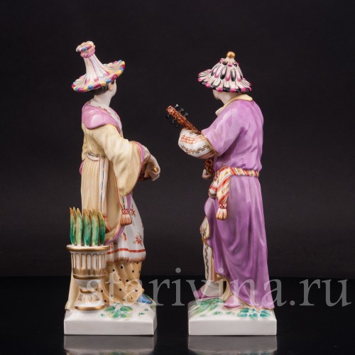 Парные фарфоровые статуэтки Малабары, KPM, Германия, вт. пол. 20 в.