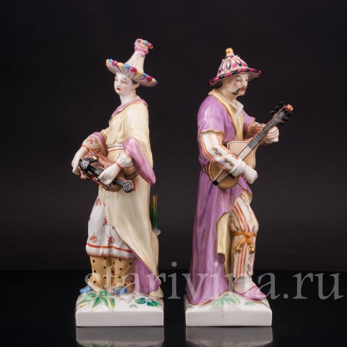 Парные фарфоровые статуэтки Малабары, KPM, Германия, вт. пол. 20 в.