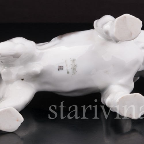 Статуэтка собаки из фарфора Английский бульдог, Rosenthal, Германия, 1950 гг.