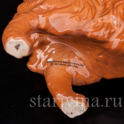 Фигурка из фарфора Рыжий кот, смотрящий вверх Royal Doulton, Великобритания, 1997 г.