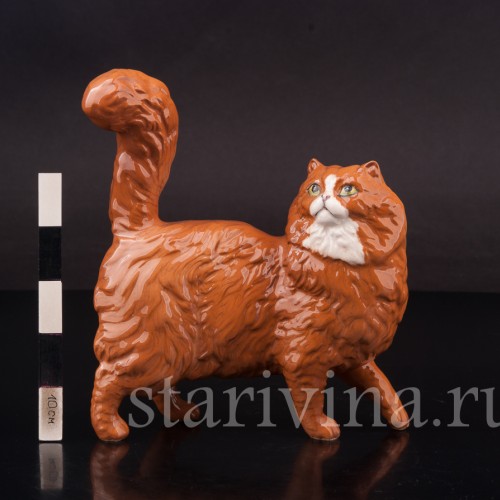 Фигурка из фарфора Рыжий кот, смотрящий вверх Royal Doulton, Великобритания, 1997 г.