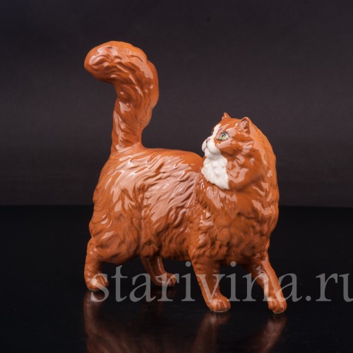 Фигурка из фарфора Рыжий кот, смотрящий вверх Royal Doulton, Великобритания, 1997 г.