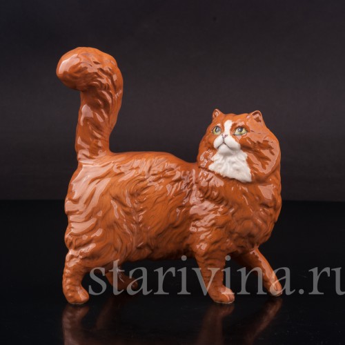Фигурка из фарфора Рыжий кот, смотрящий вверх Royal Doulton, Великобритания, 1997 г.