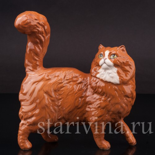 Фигурка из фарфора Рыжий кот, смотрящий вверх Royal Doulton, Великобритания, 1997 г.