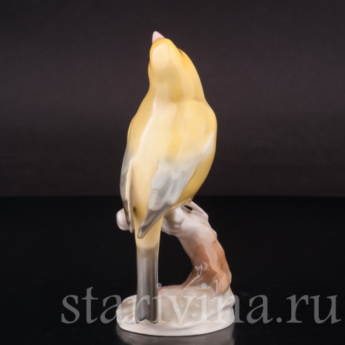Фигурка птицы из фарфора Канарейка Hutschenreuther, Германия, 1970 гг.