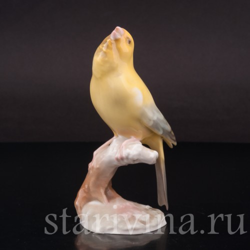 Фигурка птицы из фарфора Канарейка Hutschenreuther, Германия, 1970 гг.