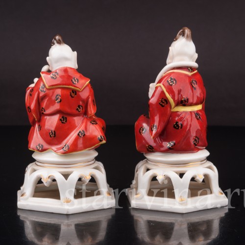 Фигурки из фарфора Китайчата с музыкальными инструментами Volkstedt, Германия, нач. 20 в.