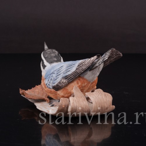 Фигурка птицы из фарфора Красногрудый поползень, Lenox, США, кон. 20 в.