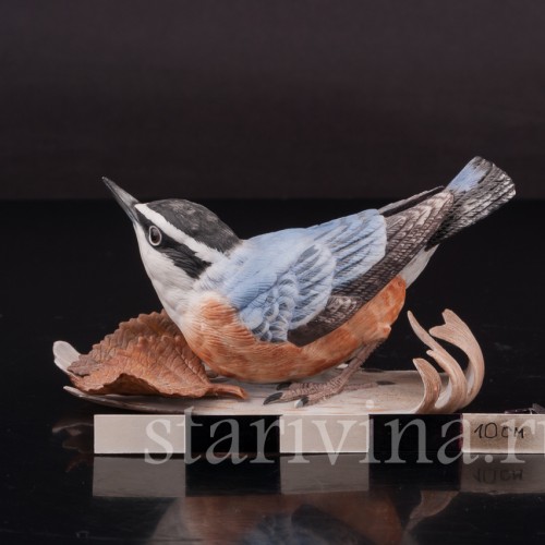 Фигурка птицы из фарфора Красногрудый поползень, Lenox, США, кон. 20 в.