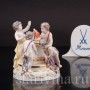 Фарфоровая фигурка Аллегория зимы, путти у огня, миниатюра, Meissen, Германия, сер. 19 - нач. 20 вв.