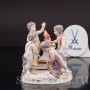 Фарфоровая фигурка Аллегория зимы, путти у огня, миниатюра, Meissen, Германия, сер. 19 - нач. 20 вв.