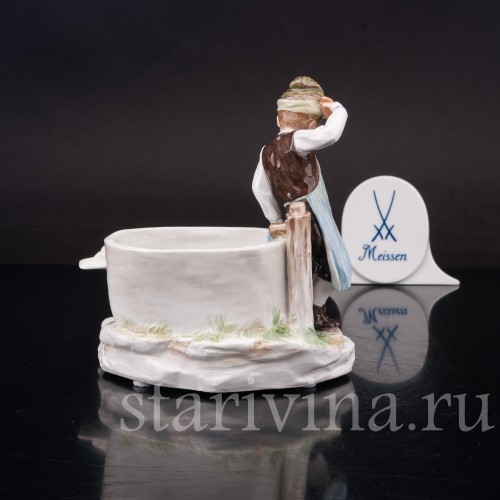 Фарфоровая статуэтка Мальчик и гуси Meissen, Германия, кон. 19  - нач. 20 в..