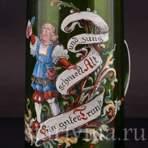 Старинная пивная кружка Юноша с кружкой, 1/2 л, Германия, 1895 г.