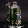 Старинная пивная кружка Юноша с кружкой, 1/2 л, Германия, 1895 г.