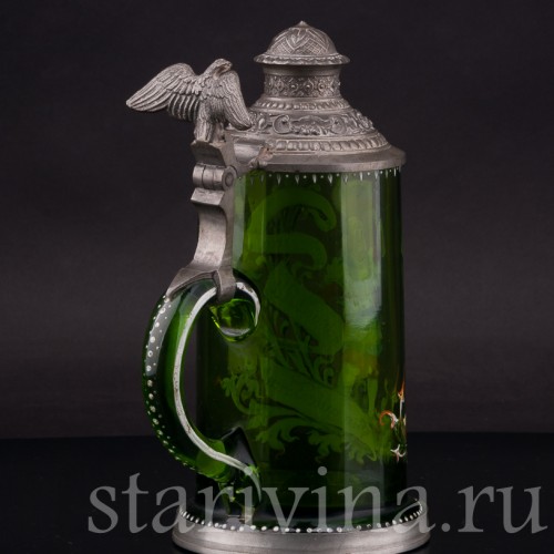 Старинная пивная кружка Юноша с кружкой, 1/2 л, Германия, 1895 г.