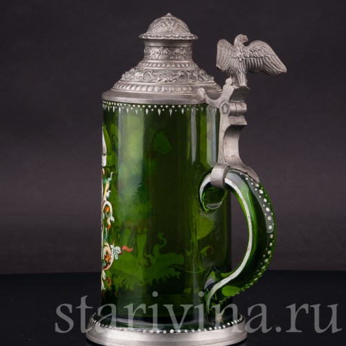 Старинная пивная кружка Юноша с кружкой, 1/2 л, Германия, 1895 г.