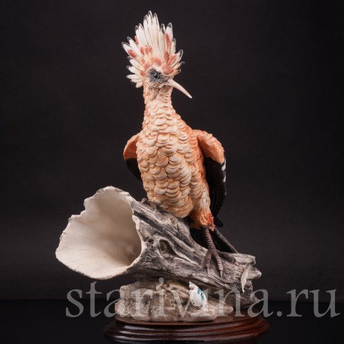 Статуэтка птицы из фарфора Удод, Capodimonte, Италия, сер. 20 в.