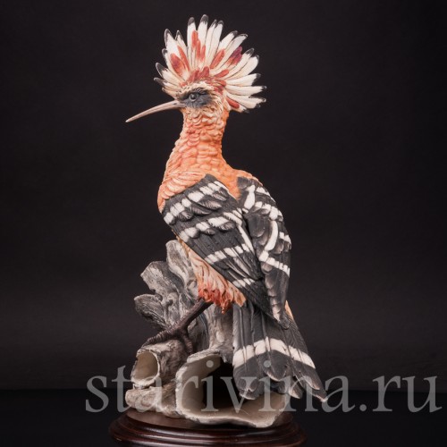 Статуэтка птицы из фарфора Удод, Capodimonte, Италия, сер. 20 в.