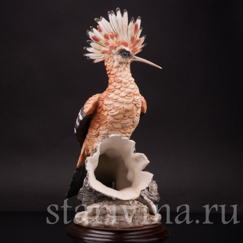 Статуэтка птицы из фарфора Удод, Capodimonte, Италия, сер. 20 в.