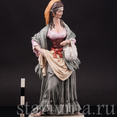 Фарфоровая статуэтка Цыганка, Bruno Merli, Италия, сер. 20 века.