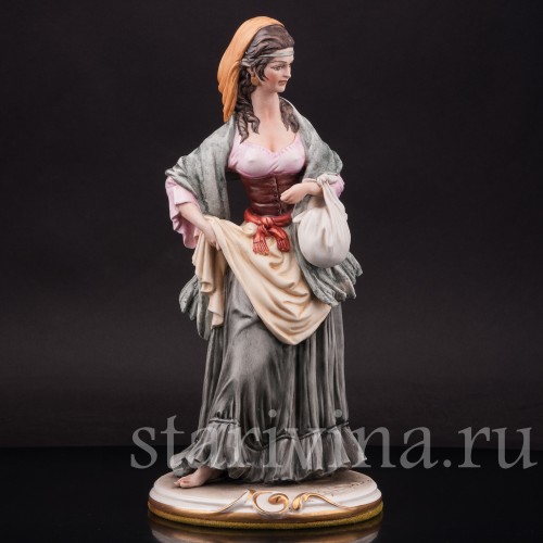 Фарфоровая статуэтка Цыганка, Bruno Merli, Италия, сер. 20 века.