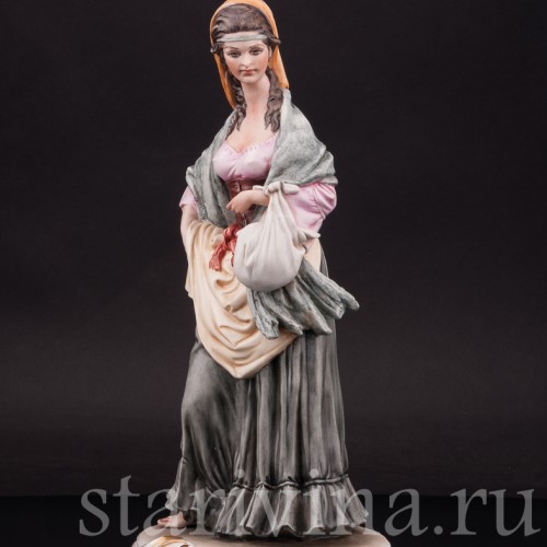 Фарфоровая статуэтка Цыганка, Bruno Merli, Италия, сер. 20 века.