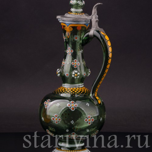 Стеклянный кувшин Стоящий лев, Германия, кон. 19 в.