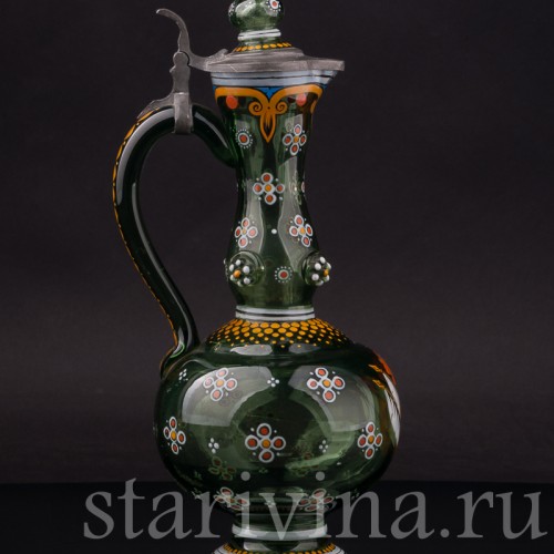Стеклянный кувшин Стоящий лев, Германия, кон. 19 в.
