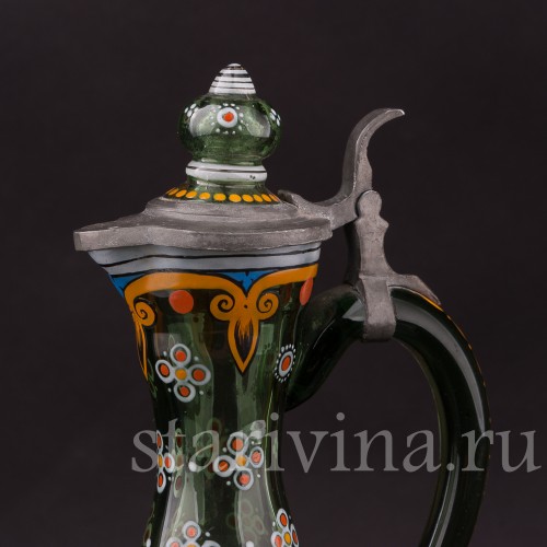 Стеклянный кувшин Стоящий лев, Германия, кон. 19 в.