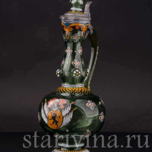 Стеклянный кувшин Стоящий лев, Германия, кон. 19 в.