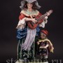 Фарфоровая статуэтка Женщина с гитарой и ребёнком, Ernst Bohne Sohne, Германия, нач. 20 века.